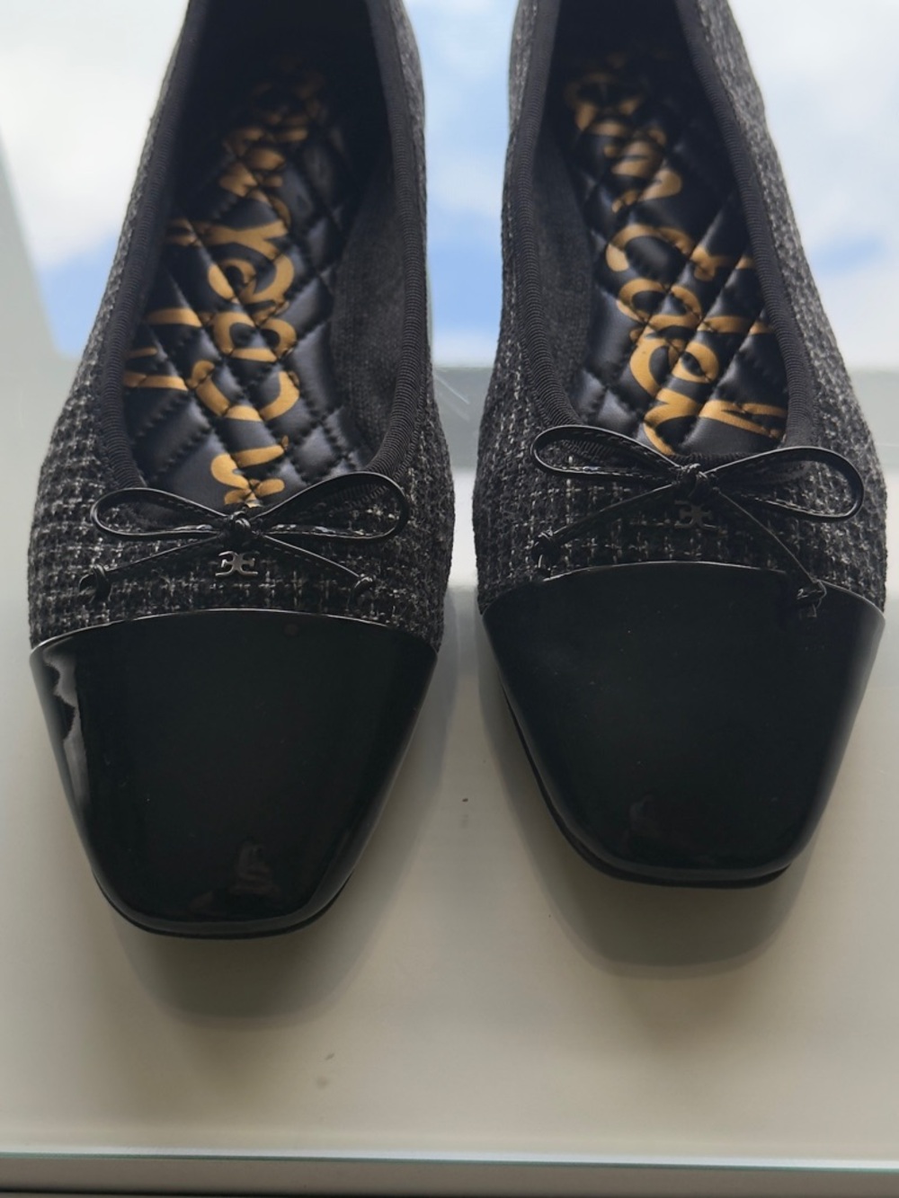 Sam Edelman Black Tweed Ballet Flat with Patent Toe size 9 - Picture 6 of 9